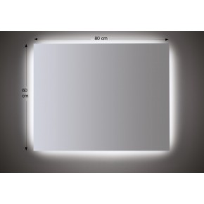 Specchio Moderno con Illuminazione a Led Rettangolare 80x60 da Bagno 2