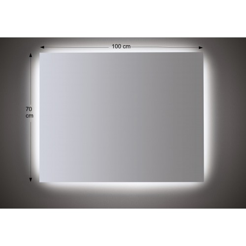 Specchio Moderno Rettangolare 100x70 con Illuminazione a Led da Bagno