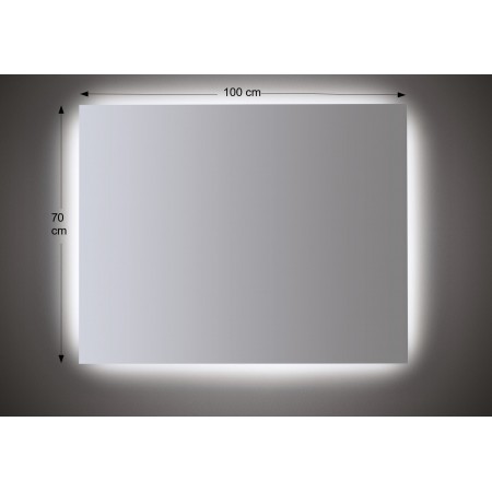 Specchio Moderno Rettangolare 100x70 con Illuminazione a Led da Bagno