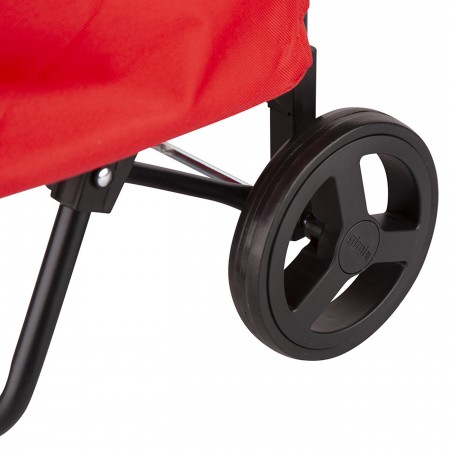 Carrello per Spesa Impermeabile Rosso Carrellino Pieghevole con Ruote