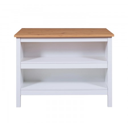 Tavolo Alto da Pranzo Mobile Bianco con Ripiani Penisola per Cucina