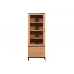 Credenza con Anta a Vetro e Ripiani Vetrina in Legno Quercia da Ingresso 2