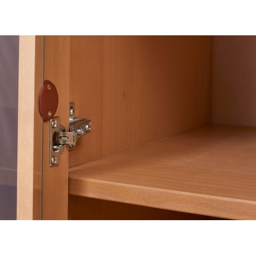 Credenza con Anta a Vetro e Ripiani Vetrina in Legno Quercia da Ingresso