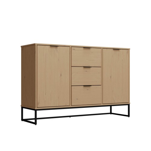 Credenza con Ante e Cassetti Madia in Legno Quercia Mobile da Ingresso