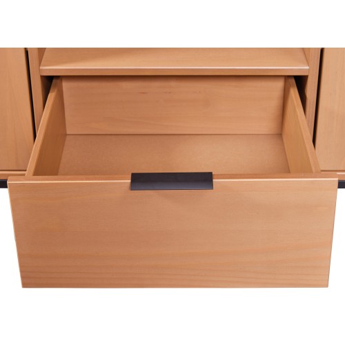 Madia Porta TV Credenza con Ante e Cassetti in Legno Quercia da Ingresso