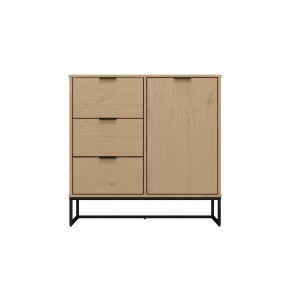 Credenza con Anta e 3 Cassetti Mobile in Legno Quercia da Ingresso