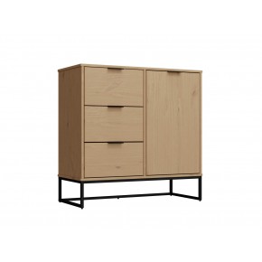 Credenza con Anta e 3 Cassetti Mobile in Legno Quercia da Ingresso 2