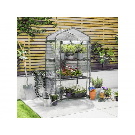 Mini Serra in Acciaio per Piante Copertura in PVC da Giardino o Balcone
