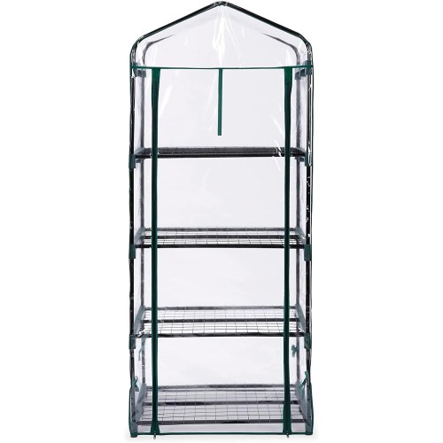Serra in Acciaio 160 cm per Piante Copertura in PVC da Giardino o Balcone