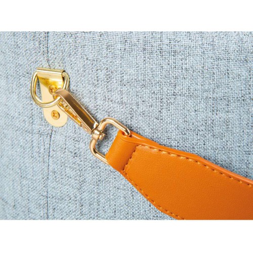 Pouff Portaoggetti con Maniglia Contenitore Grigio Tondo Puff da Salotto