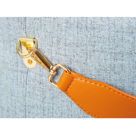 Pouff Portaoggetti con Maniglia Contenitore Grigio Tondo Puff da Salotto