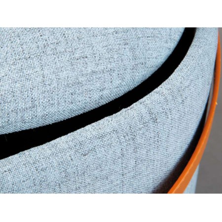 Pouff Portaoggetti con Maniglia Contenitore Grigio Tondo Puff da Salotto
