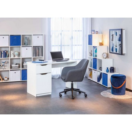 Pouff Contenitore Blu Tondo Puff Portaoggetti Sgabello con Maniglia