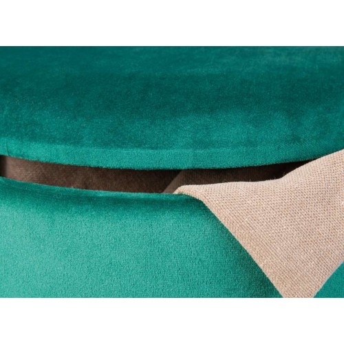 Pouff Contenitore Tondo Puff Verde Portaoggetti Sgabello con Maniglia