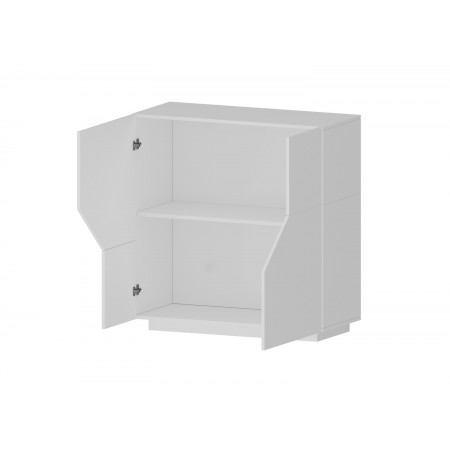 Credenza con 2 Ante Mobile in Legno Bianco Lucido 80 cm da Ingresso