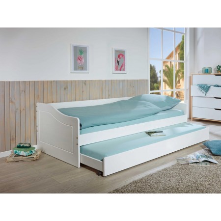Letto Singolo con Cassettone Estraibile Contenitore Salvaspazio 90x190