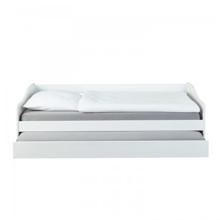 Letto Singolo Bianco Salvaspazio Mobile con Cassettone Estraibile 90x200