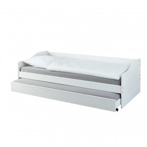 Letto Singolo Bianco Salvaspazio Mobile con Cassettone Estraibile 90x200 2