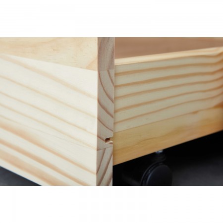 Letto Singolo in Legno Salvaspazio con Cassettone Estraibile 90x200