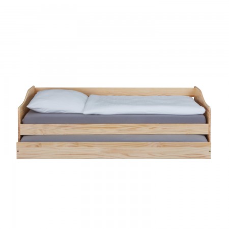 Letto Singolo in Legno Salvaspazio con Cassettone Estraibile 90x200