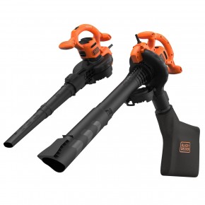 Soffiatore Black & Decker 2600W con Aspiratore e Trituratore per Giardino