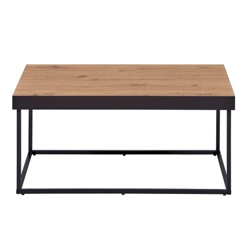 Tavolino Basso da Caffe Tavolo con in Legno MDF Struttura Metallo Nero