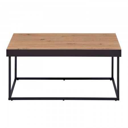 Tavolino Basso da Caffe Tavolo con in Legno MDF Struttura Metallo Nero