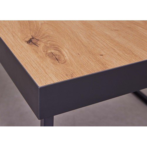 Tavolino Basso da Caffe Tavolo con in Legno MDF Struttura Metallo Nero
