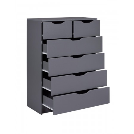 Mobiletto Cassettiera Grande con 6 Cassetti Mobile Grigio Settimino