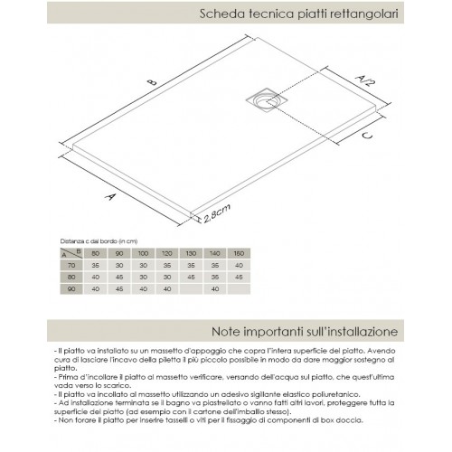 Piatto Doccia Nero Rettangolare 70 80 90 100 120 Ardesia Effetto Pietra Slim