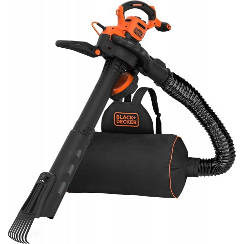 Aspiratore e Soffiatore Black&Decker con Sacco per Foglie e Rastrello