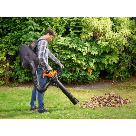 Aspiratore e Soffiatore Black&Decker con Sacco per Foglie e Rastrello