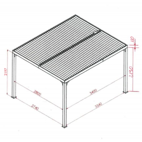 Pergola Bioclimatica 3.6x6 mt in Alluminio Gazebo da Giardino Terrazzo Pergolato | BricoShop24