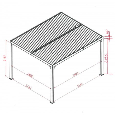 Pergola Bioclimatica 3.6x6 mt in Alluminio Gazebo da Giardino Terrazzo Pergolato | BricoShop24