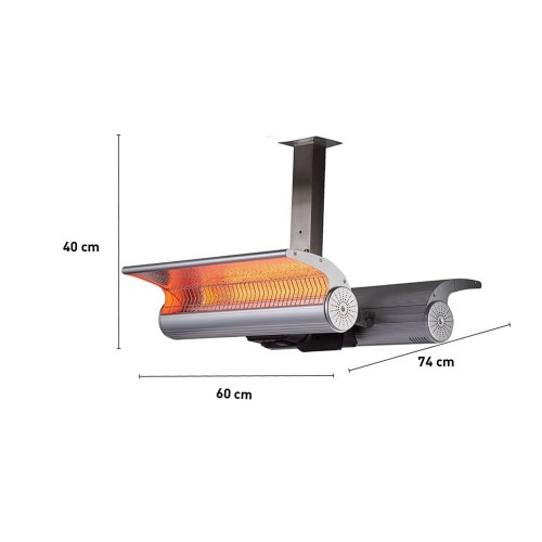 Stufa Infrarossi da Parete da 2000W Riscaldatore da Esterno Stufa