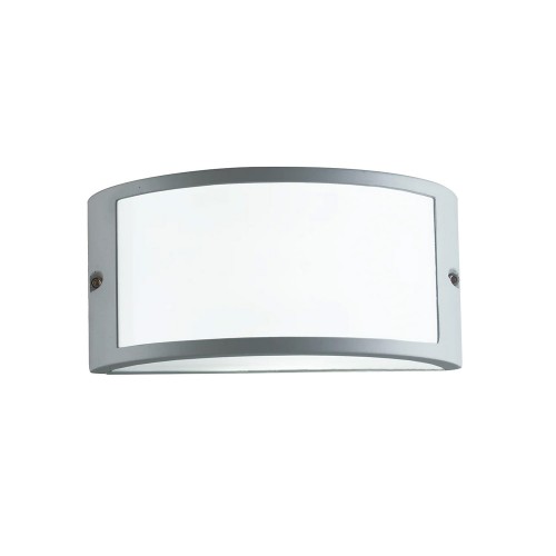 Faretto da Esterno in Alluminio Argento Applique Luce Intec per Giardino