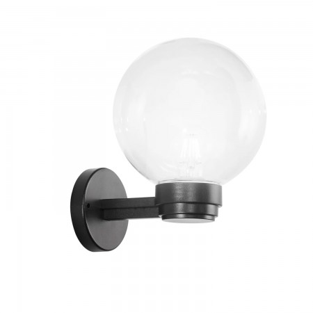 Applique Sfera Trasparente 20 cm in Plastica a Parete Luce da Esterno