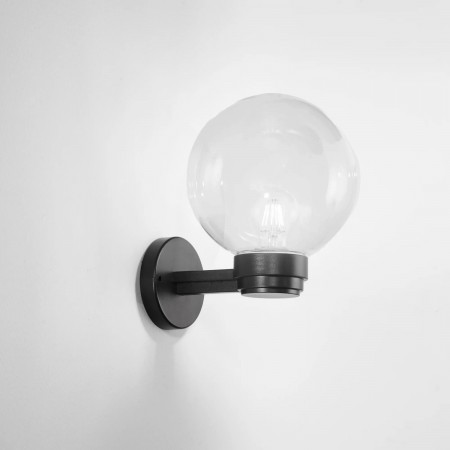Applique Sfera Trasparente 20 cm in Plastica a Parete Luce da Esterno