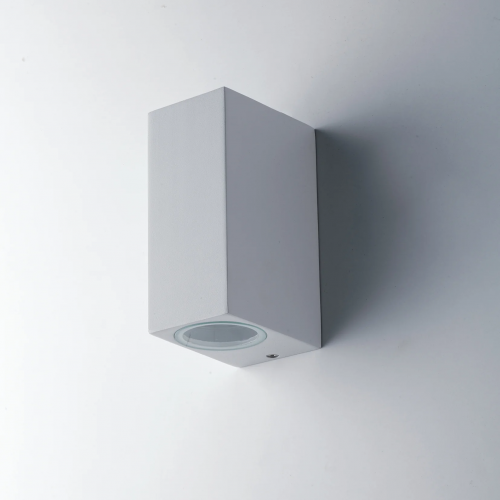 Applique in Alluminio 2 Punti Luce Faretto Bianco a Parete da Esterno