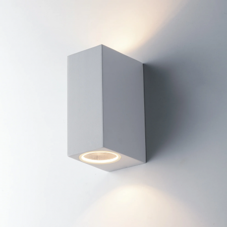 Applique in Alluminio 2 Punti Luce Faretto Bianco a Parete da Esterno