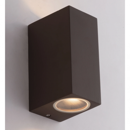 Faretto a Parete da Esterno Applique in Alluminio Bronzo 2 Punti Luce