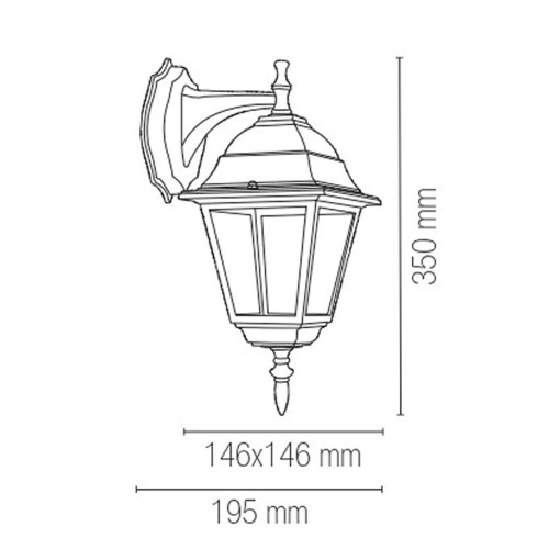 Lanterna a Parete Elegante Punto Luce per Giardino Applique da Esterno
