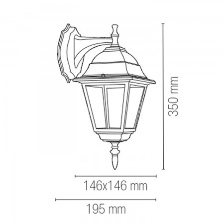 Lanterna a Parete Elegante Punto Luce per Giardino Applique da Esterno