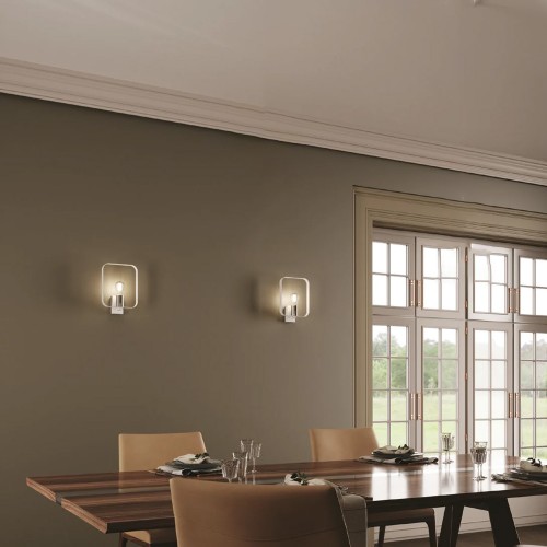 Lampada da Parete Intec Luce per Interno Applique Bianca Lampadina E27