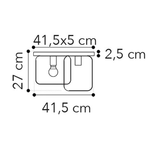Plafoniera a Soffitto Lampada Intec Moderna Lampadina E27 Luce per Interno