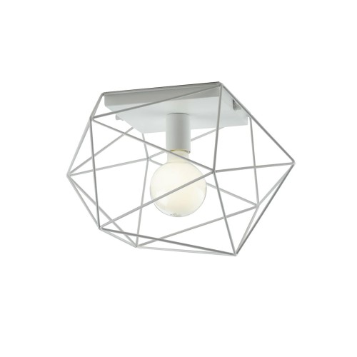 Plafoniera Bianca Intec Lampada a Soffitto Moderna con Punto Luce E27