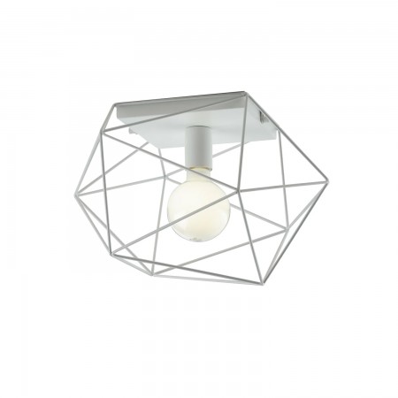 Plafoniera Bianca Intec Lampada a Soffitto Moderna con Punto Luce E27
