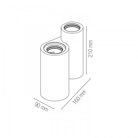 Lampada da Parete Intec Applique in Gesso Verniciabile per Interno Bianca