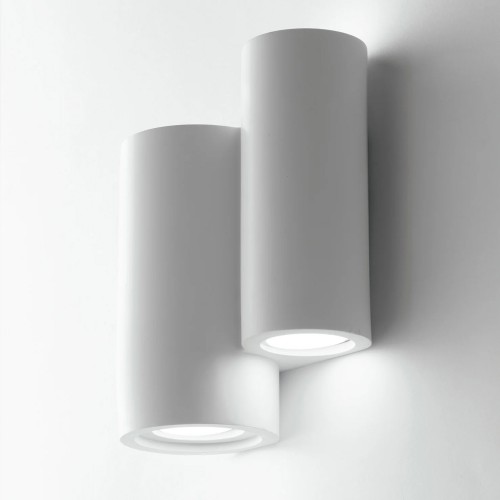 Lampada da Parete Intec Applique in Gesso Verniciabile per Interno Bianca