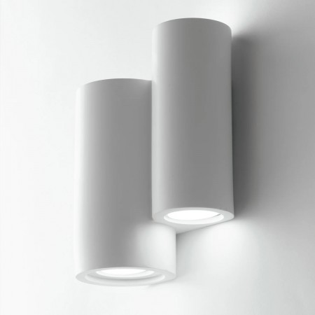 Lampada da Parete Intec Applique in Gesso Verniciabile per Interno Bianca